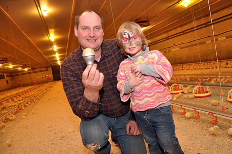 Dirk Bockhorst has equipped his poultry house with new LED lamps and an innovative dimmer