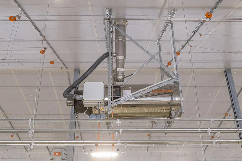 RGA 100 heater for a healthy climate in the poultry house. 