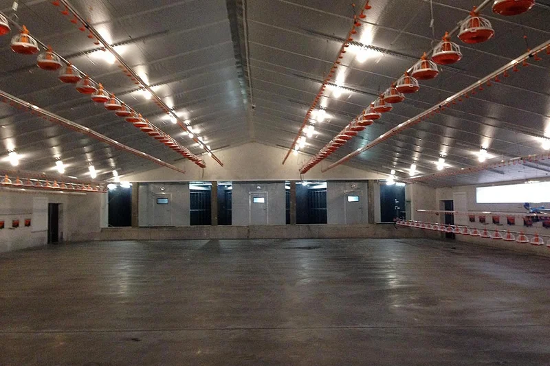 View of the inside of the house with equipment and exhaust air treatment system