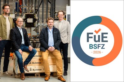 Forschung der Jahre 2021 bis 2023 offiziell als förderwürdig erklärt. Grundlage ist die saubere Dokumentation von Dr. Alexander Stärk, Dr. Ernesto Morales Kluge, Alexander Neumann und Christian Blümlein (von li. nach re.). 