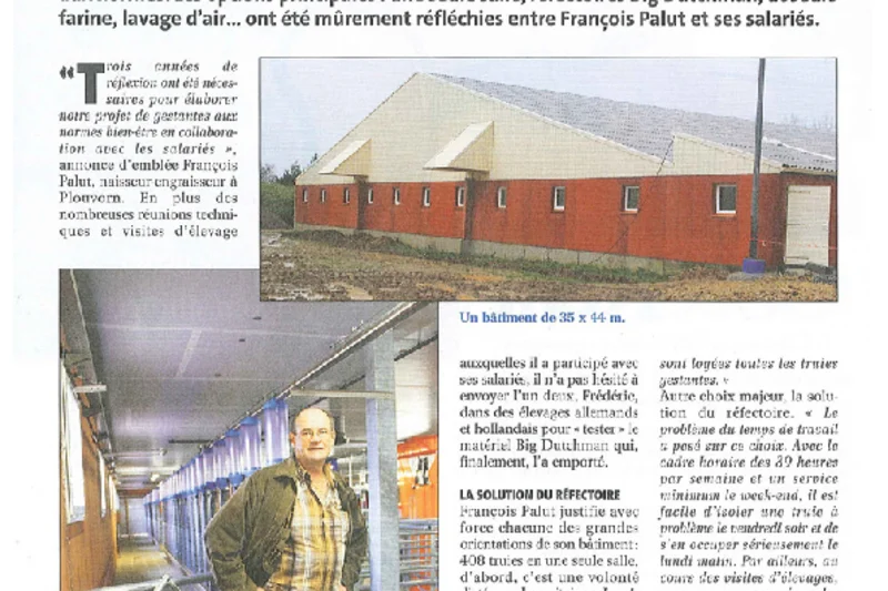 Réussir Porcs, Mars 2011 : rapport sur un projet élevage de truies en groupe Elevage de truies en groupe