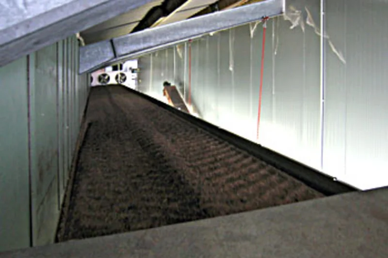 Manure drying tunnel doing a good job