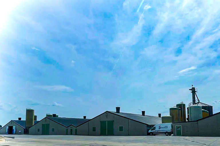 Four broiler houses and some silos
