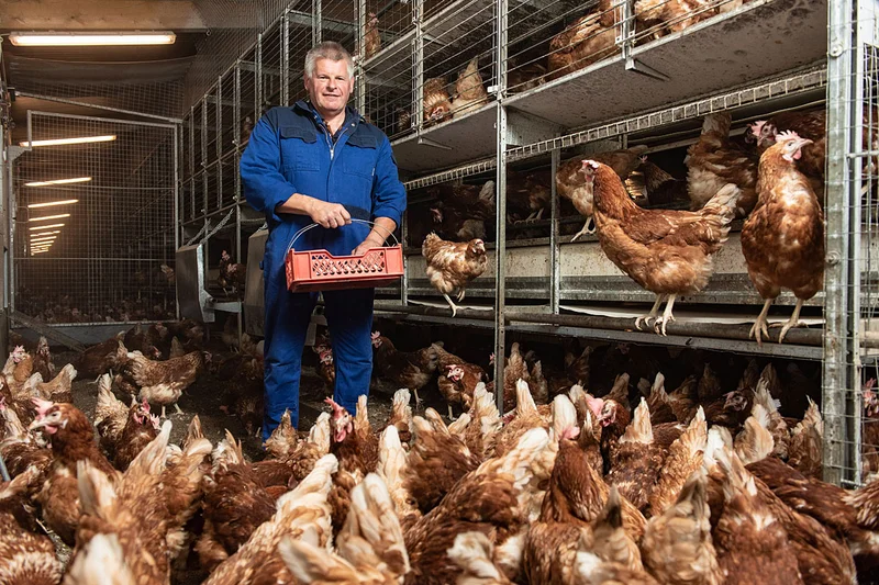 Rainer Duits teilt Futter aus