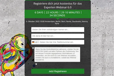 Screenshot Registrierung Screenshot Registrierung