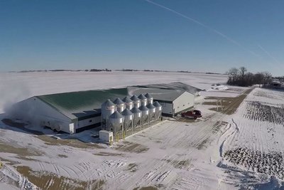 Pig house from above 