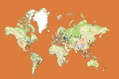 World map featuring Big Dutchman offices